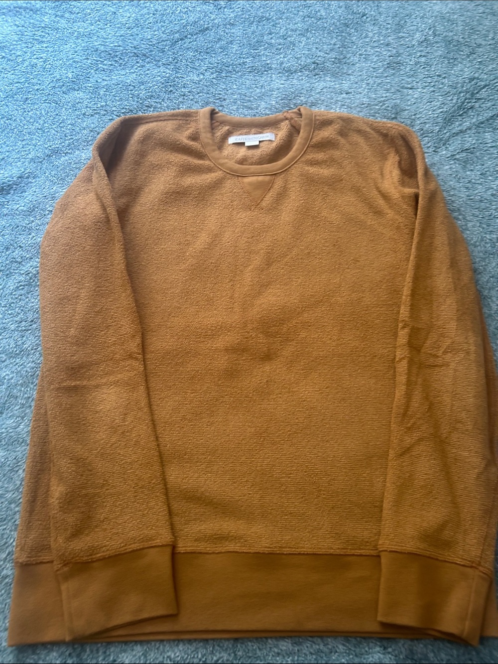 Outerknown Men's Crewneck Sweater in Camel Brown. Never worn